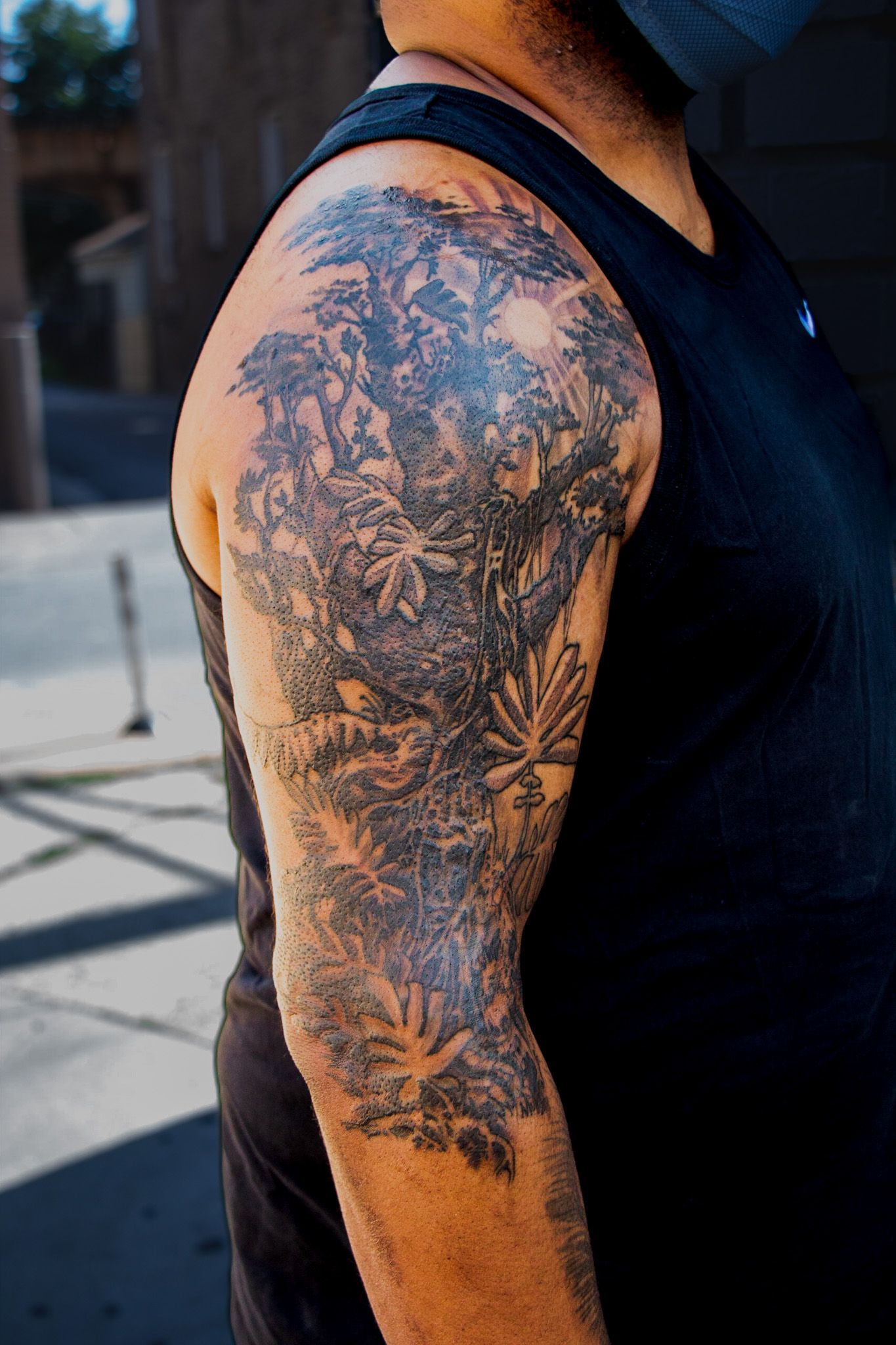 Sin City Tattoos  Jungle tattoo Sleeve tattoos Leg sleeve tattoo