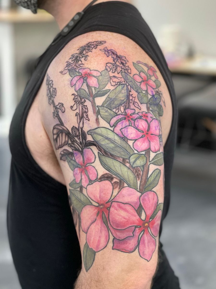 Tattoo uploaded by Gifford Kasen • floral sleeve in progress • Tattoodo