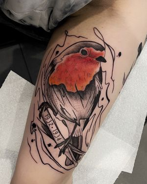 • Robin • beautiful custom piece by our resident @nsmactattoos Books/info in our Bio: @southgatetattoo • • • #robintattoo #robin #birdtattoo #londontattoostudio #sgtattoo #southgatetattoo #northlondontattoo #southgatepiercing #londontattoo