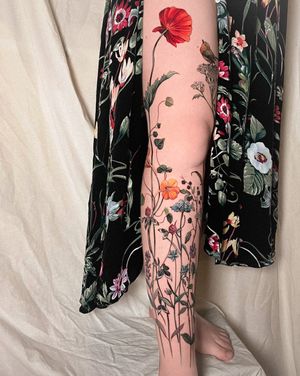 Tattoo uploaded by Vanessa Core • Floral leg • Tattoodo