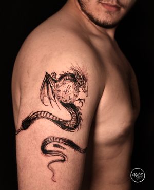 KaHo inkshop: Dragon/brushstrokes tattoo
