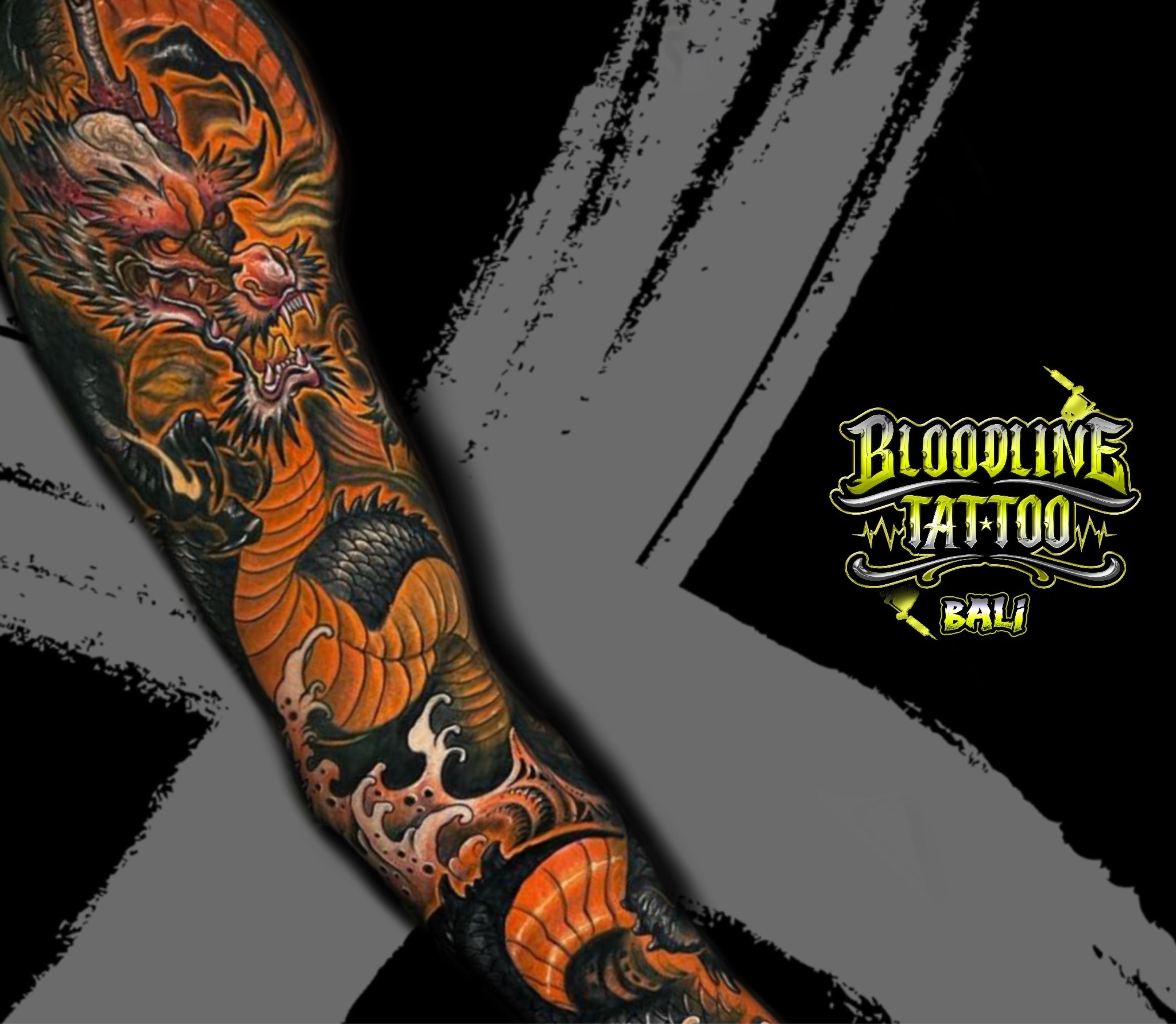 Black, Orange & Red Eye Black Tattoo – Tattoo for a week