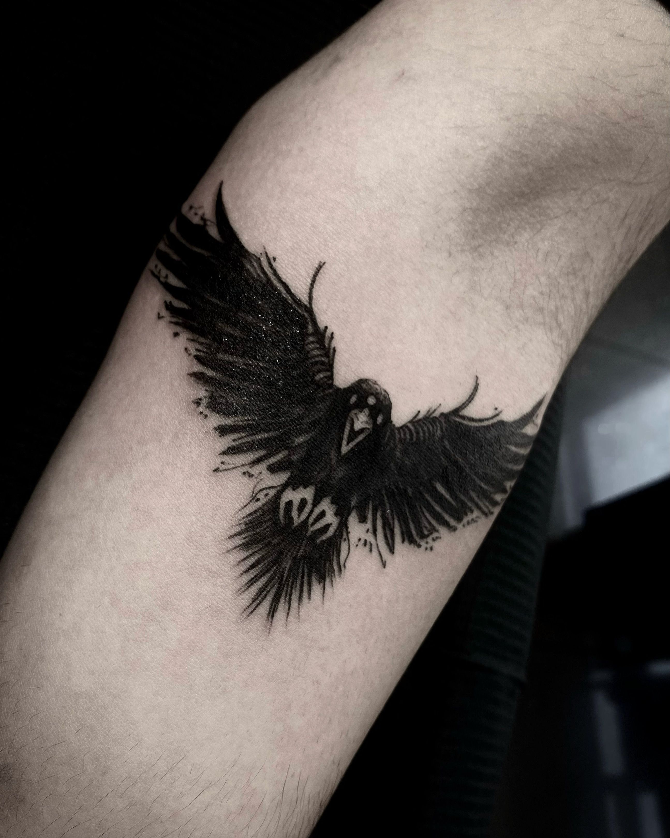 Little Crow Tattoo Behind Ear - Best Tattoo Ideas Gallery