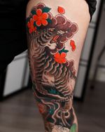 Tiger with cherry blossoms 