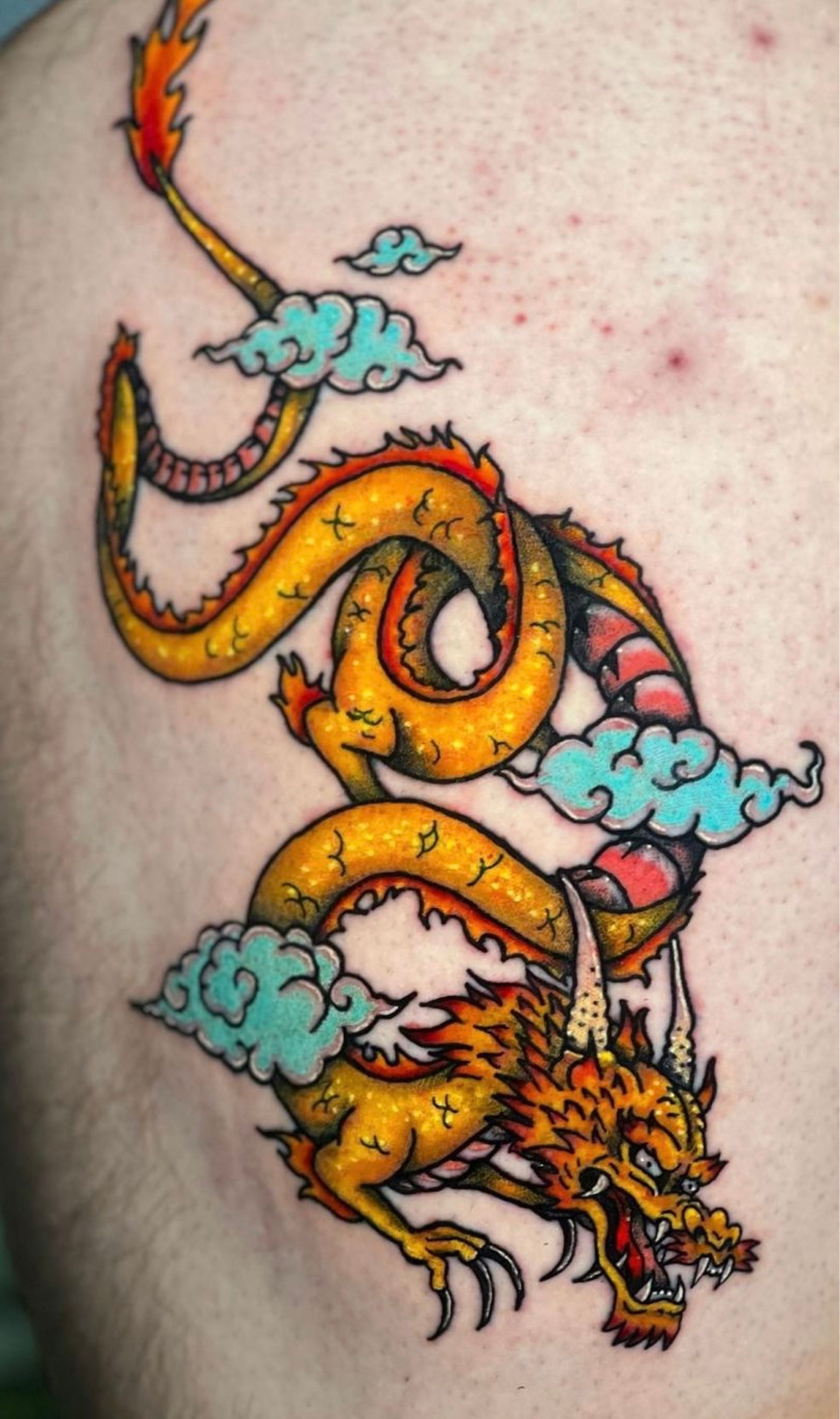 Tattoo uploaded by Damian Reign • ~the golden cloud serpent~ • Tattoodo