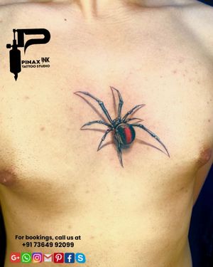 3d spider tattoo by Pinaki Roy at Pinax Ink Tattoo studio Coochbehar, West Bengal,India