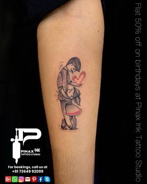 Father Daughter Tattoo by Pinaki Roy at Pinax Ink Tattoo Studio, Coochbehar, West Bengal,India.