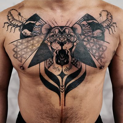 Lion Scorpio Tattoo