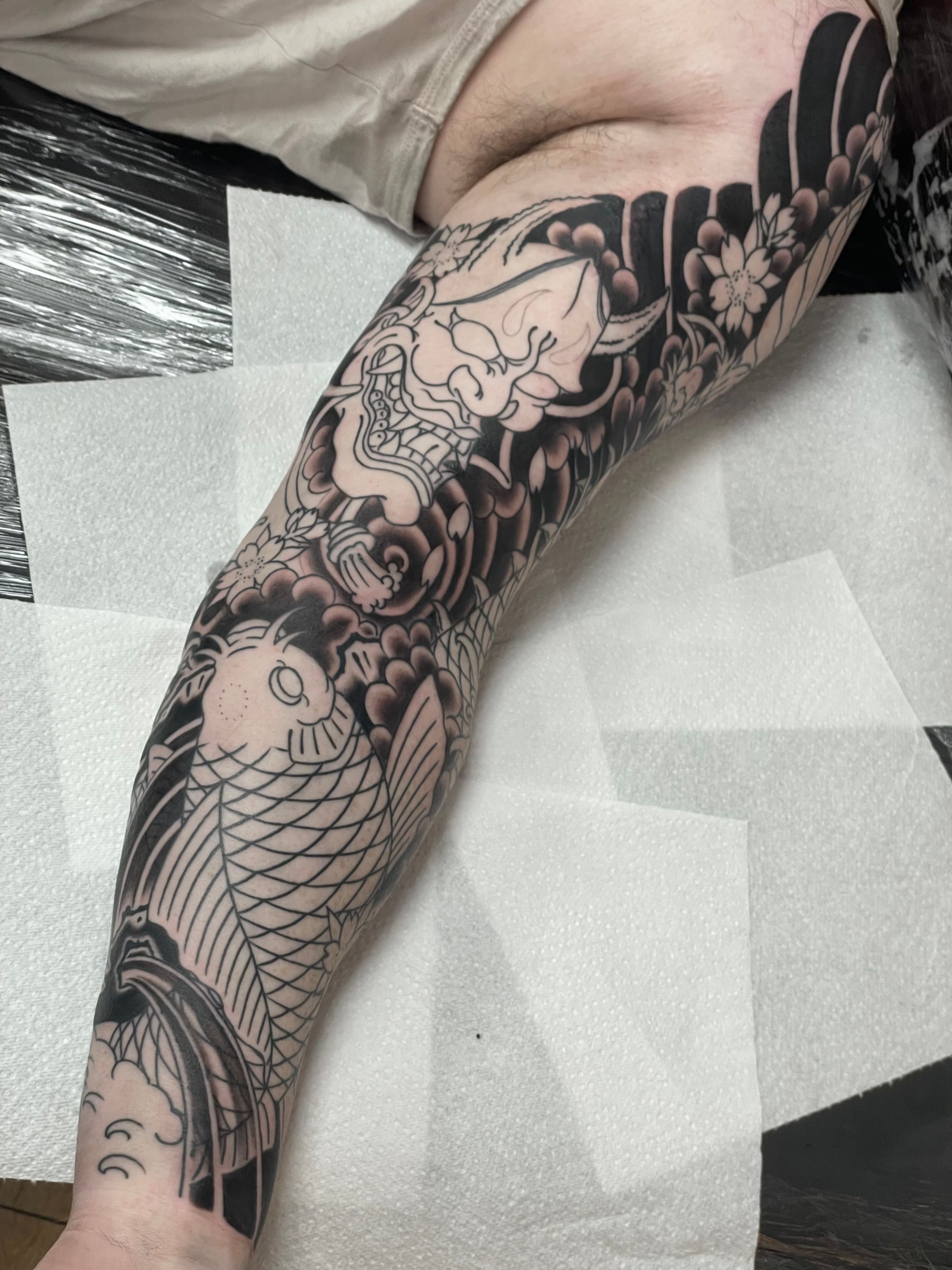 Traditional Japanese Sleeve Tattoos | Carl Hallowell Tattoo Artist In Dallas