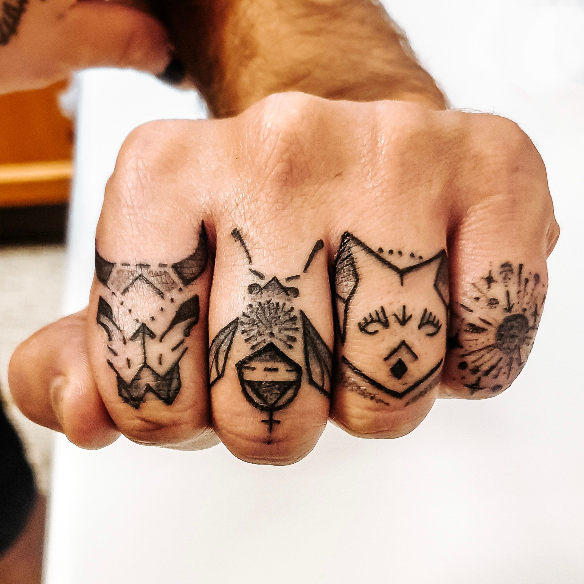 Tribal tattoo art of fox and wolf : r/midjourney