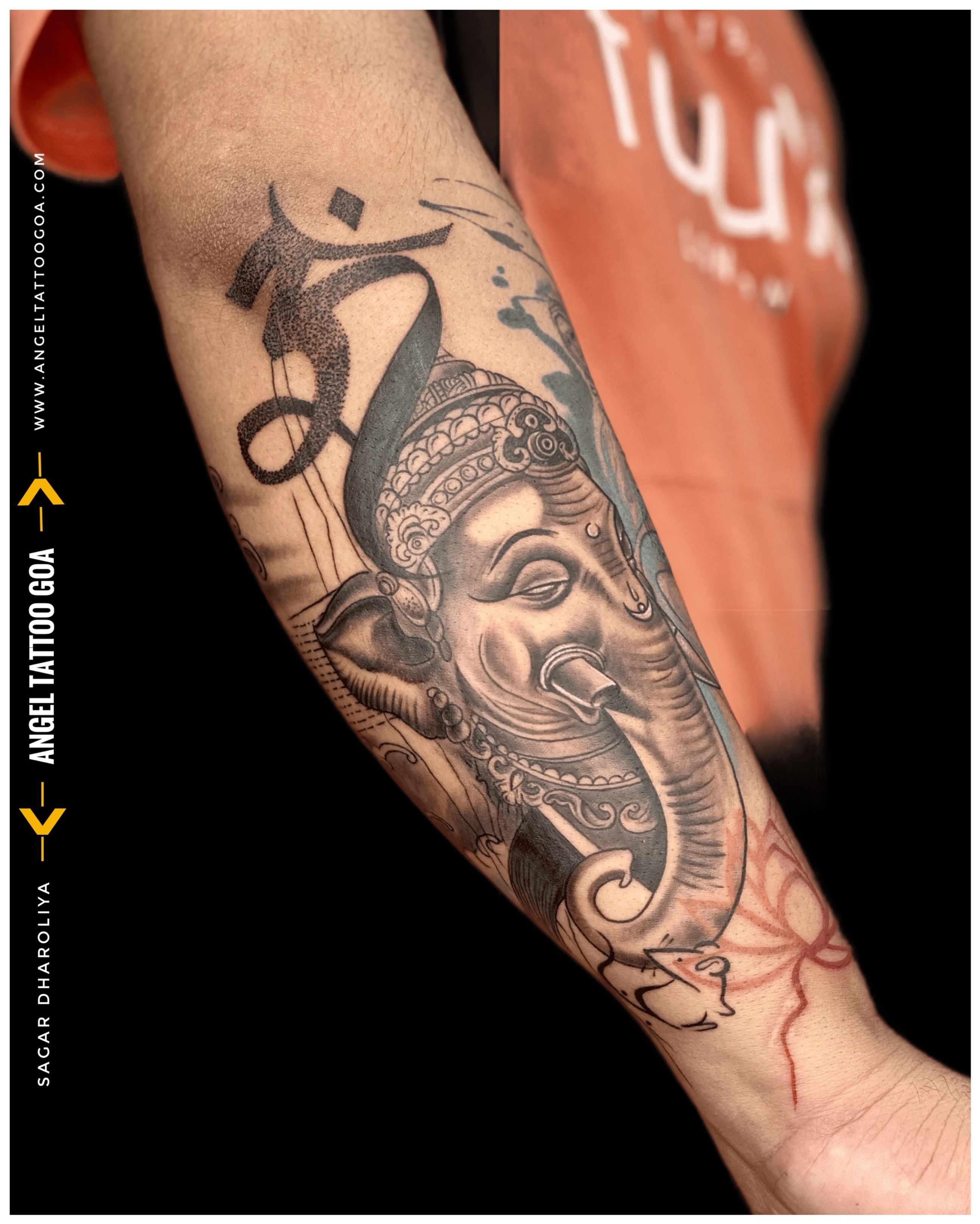 Ganesha tattoo om with ganesh - Goa Tattoo Center | Goa tattoo, Girl face  tattoo, Best tattoo shops