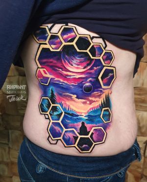 Explore the beauty of space with this vibrant new school design by Marek Unfamous Haras, featuring a planet and tree motif on the ribs.