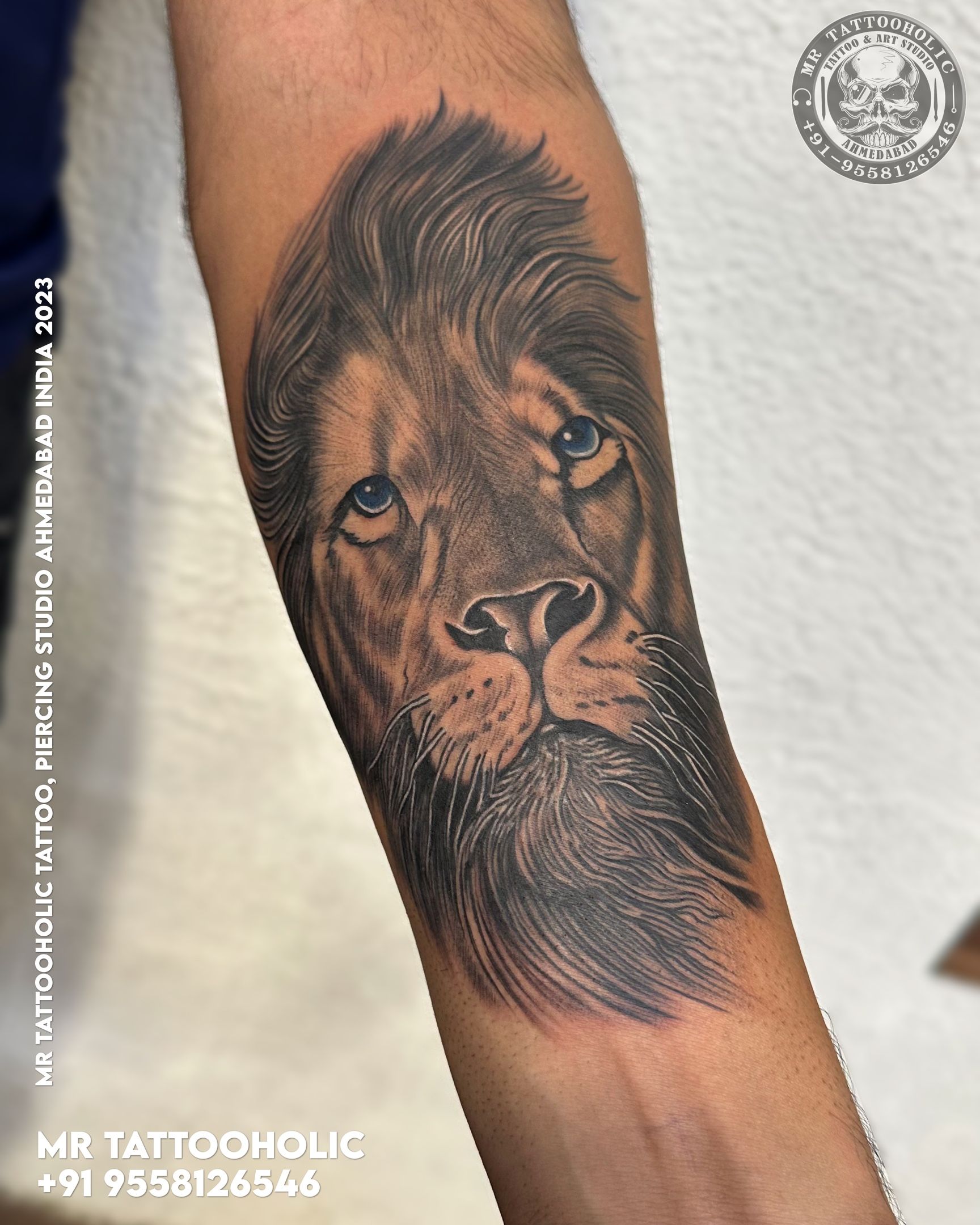 Men 6hrs Geomatric Lion Tattoo By Inkblot Tattoos