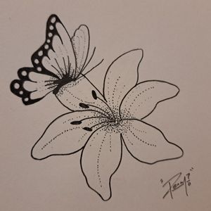 Lilly and butterfly