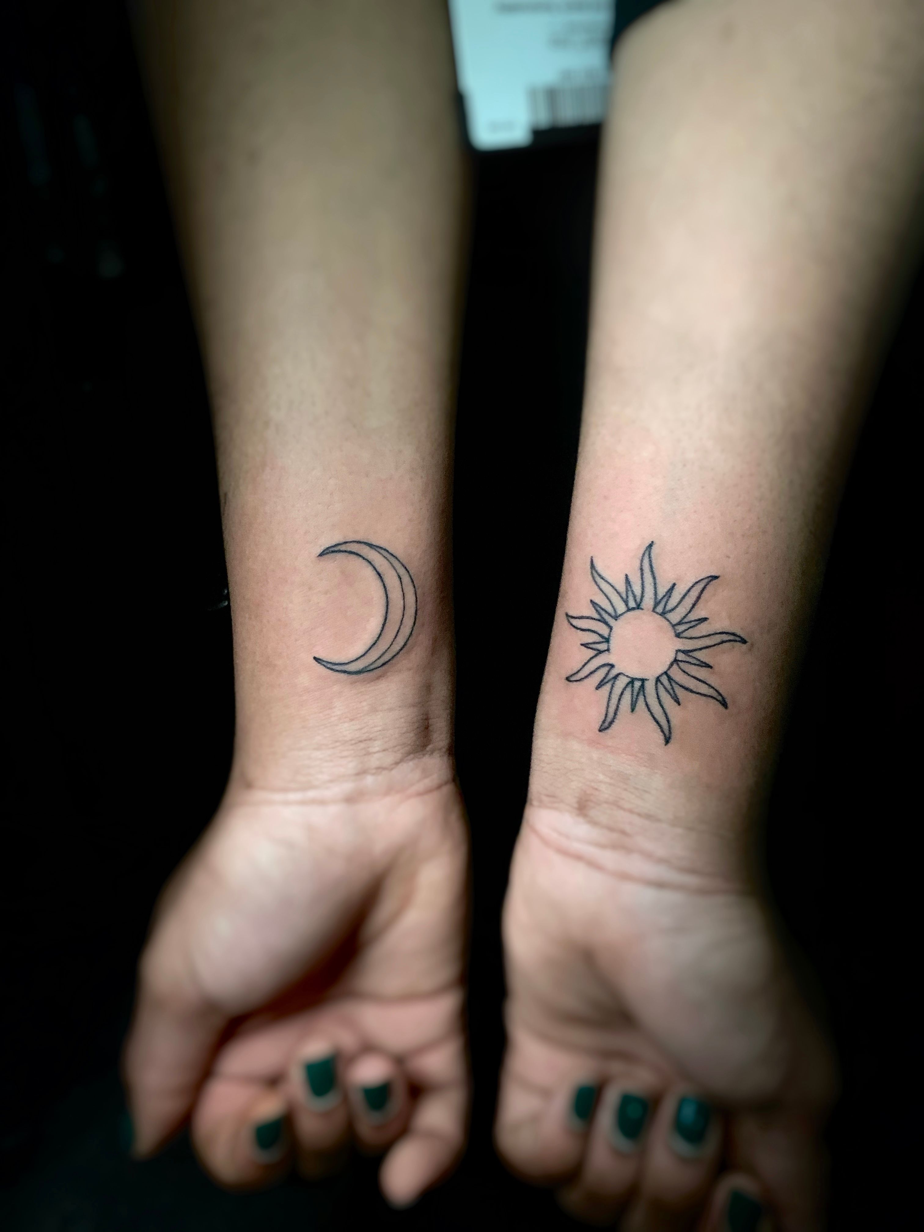 Matching Sun  Moon Couples Temporary Tattoos Set of 33  Small Tattoos