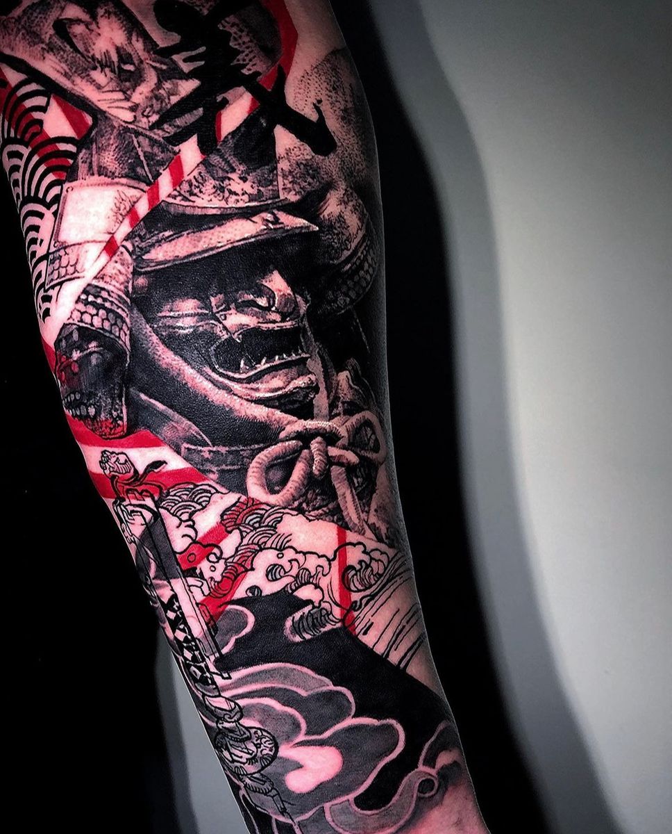 Tattoo uploaded by wizink • Samurai trash polka japanese themed • Tattoodo