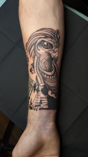 Capture the majesty of a soaring hawk with this stunning neo-traditional forearm tattoo by artist Luca Salzano.