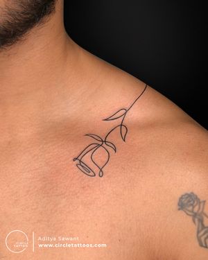 Line Art Tattoo done by Aditya Sawant at Circle Tattoo Pune