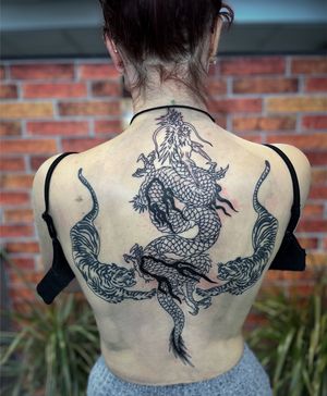 Added a dragon to Aimee’s back alongside Tigers done a while ago. More to come on this one 