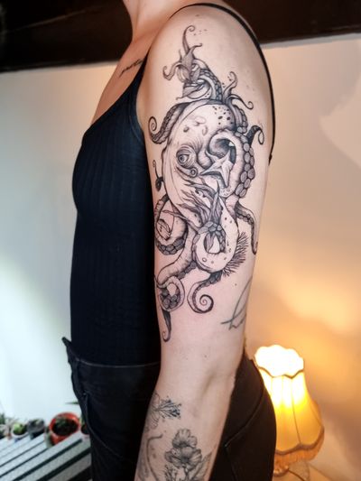 Octopus tattoo half sleeve