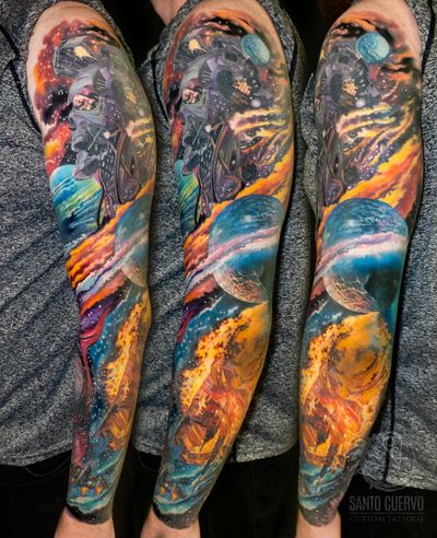outer space tattoo sleeve