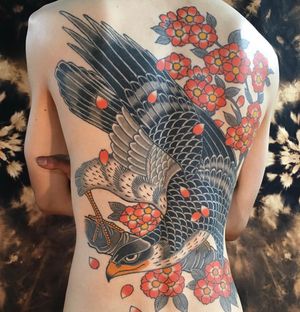  Bird of prey and blossoms by our regular guest artist Horitsubaki 