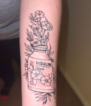 Type one diabetes insulin bottle tattoo 