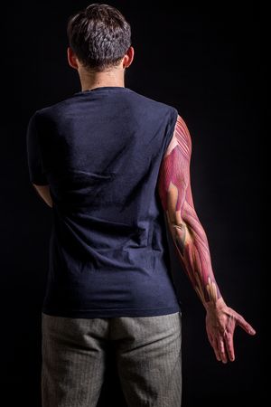 Anatomy sleeve by Ronan (as published in "The Anatomical Tattoo" book)