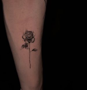 Microrealism rose tattoo