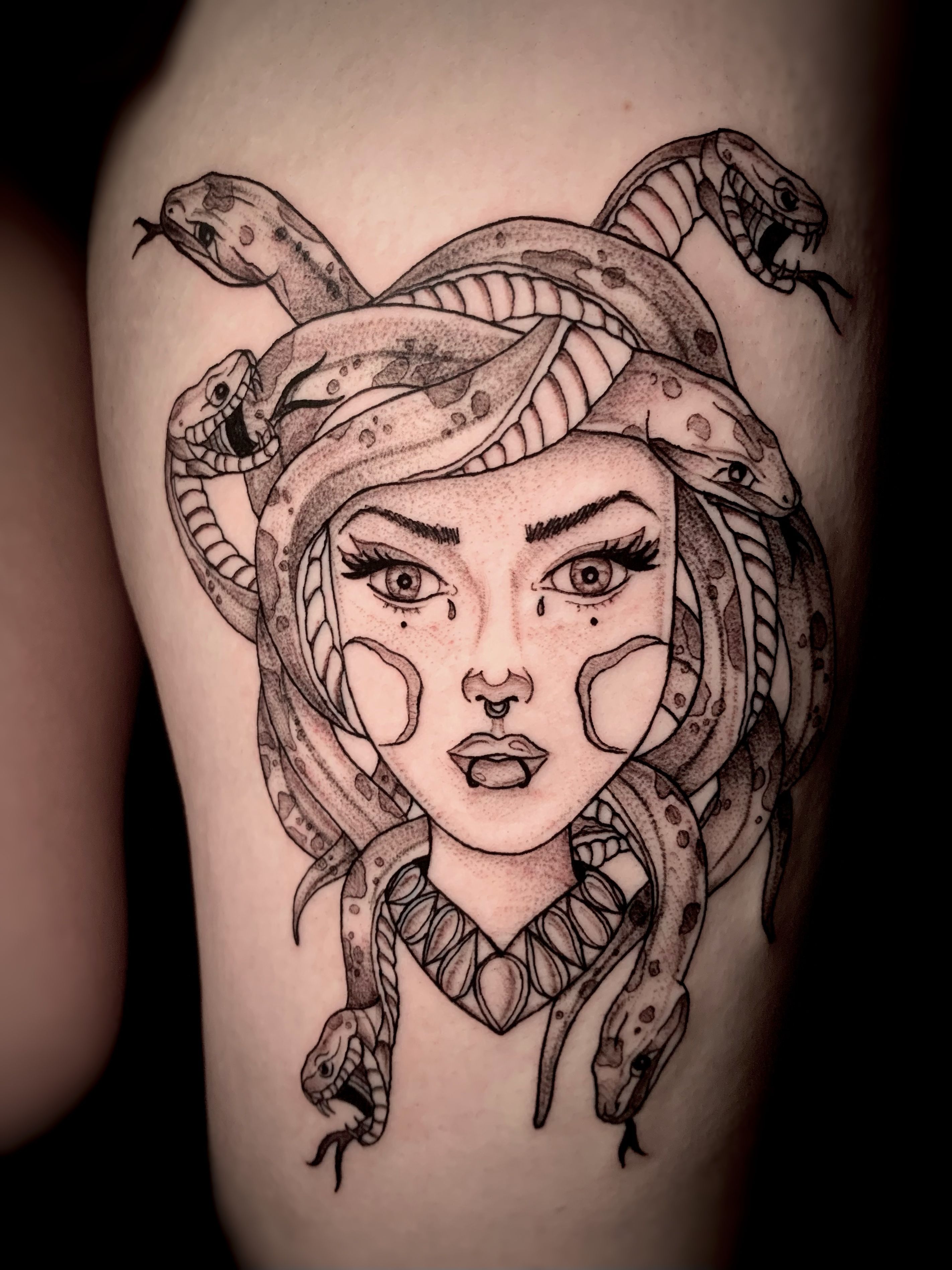 Medusa Juice Lasting Ink Tattoos Body Art Waterproof Temporary Tattoo  Sticker Snake Lady Tatoo Arm Fake Tatto Tatoo Flash Decal - Temporary  Tattoos - AliExpress