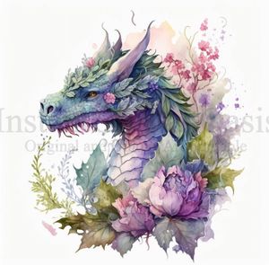 Fantasy floral dragon
