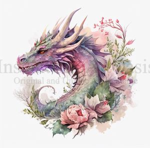 Fantasy floral dragon