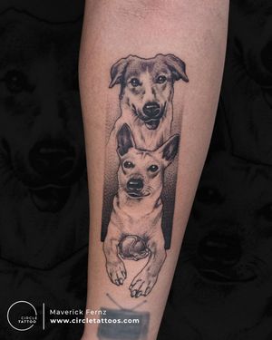 Dog Portrait done by Maverick Fernz at Circle Tattoo India 