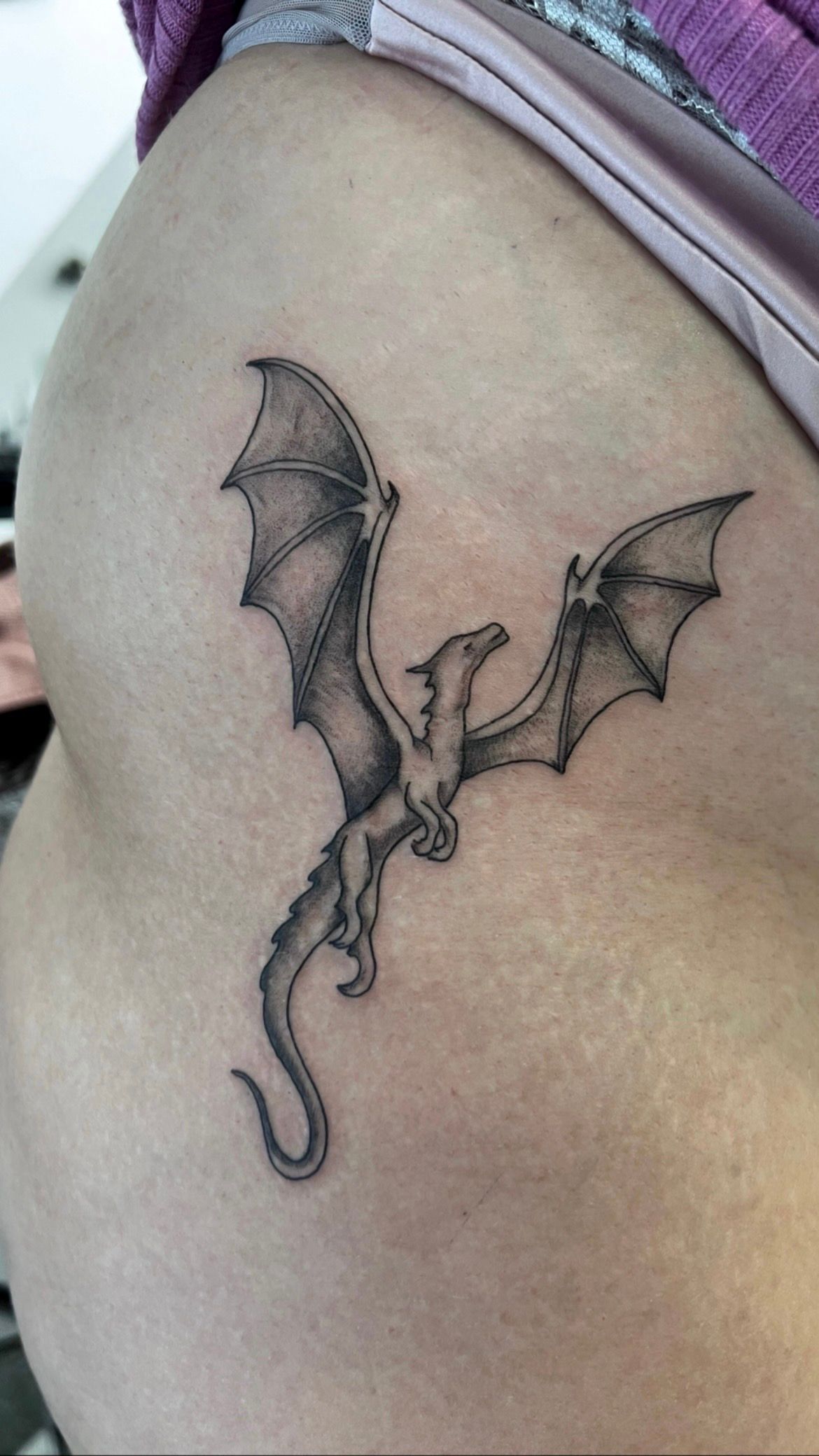 39738-Clipart-Illustration-Of-A-Black-Flying-Dragon-Tattoo… | Flickr