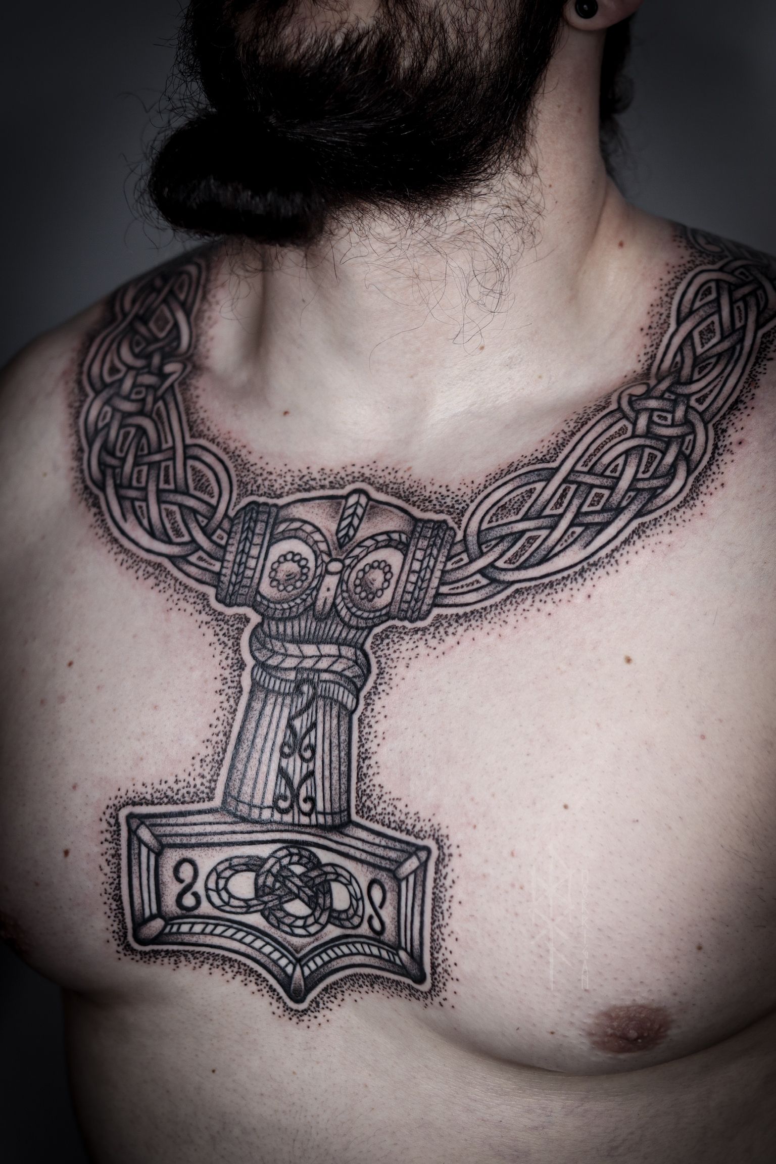 Gunslinger Tattoo Co. - Working on a Mjölnir tattoo design... Thor's Hammer...  Thunder and whatnot... lotta dots, Bub. | Facebook