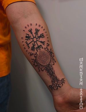 Scandinavian tattoo designed according to an individual sketch. The cost of this work is 800 PLN.