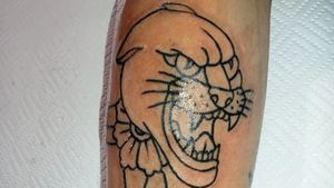 Traditional panther tattoo 
