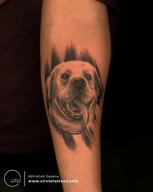 Dog portrait done by Abhishek Saxena at Circle Tattoo Delhi