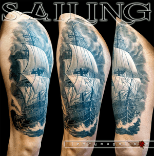 Sailing just another black and grey galleon