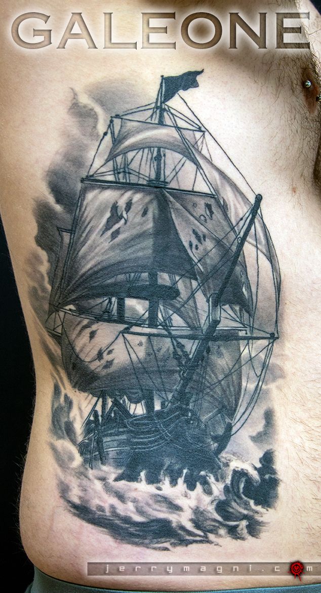 Sailor Jerry Sailing Ship Temporary Tattoo | EasyTatt™