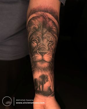 Custom Lion Tattoo by Abhishek Saxena a Circle Tattoo Delhi 