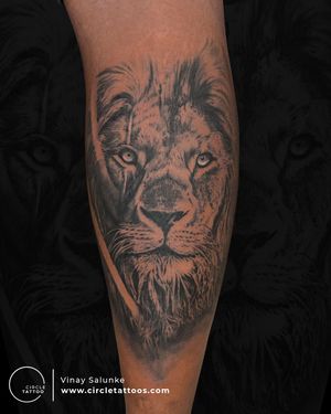 Lion Tattoo done by Vinay Salunke at Circle Tattoo Dadar