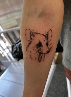 Cute Tattoo, Opossum Tattoo, Small Fine Line Tattoo 