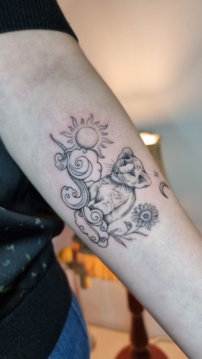 Baby lion tattoo