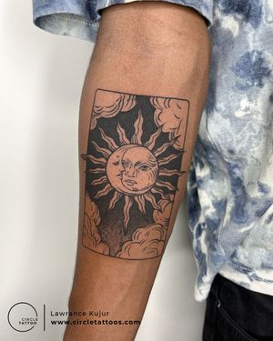 Sun and Moon Tattoo done by Lawrance Kujur at Circle Tattoo Bangalore 