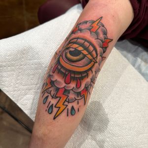 Eye of the storm tattoo made by Pat Duval at the Bell Rose Tattoo in Daphne, Alabama.