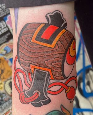 Lucky mallet tattoo made by Robert Johnson of the Bell Rose Tattoo in Daphne, Alabama.