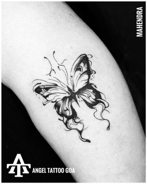 Butterfly Tattoo Done By Mahendra Dharoliya At Angel Tattoo Goa - Best Tattoo Artist in Goa - Best Tattoo Studio in Goa - Best Tattoo Studio in Baga Goa 