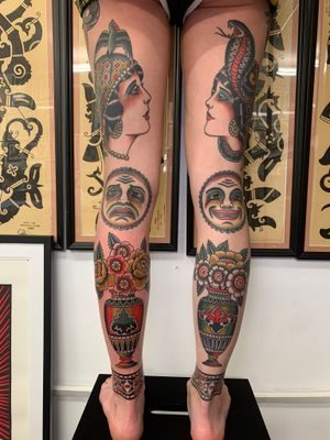 Tattoo uploaded by D Guerra • Some more details added for a half leg sleeve.  in progress by DG • Tattoodo