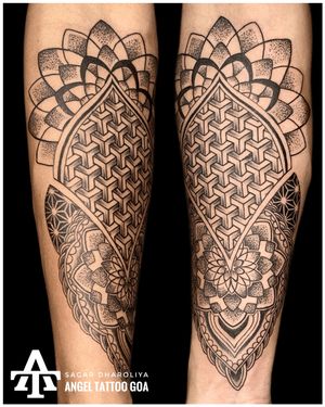 Geometric Tattoo Done By Sagar Dharoliya At Angel Tattoo Goa - Best Tattoo Artist in Goa - Best Tattoo Studio in Goa - Best Tattoo Studio in Baga Goa 